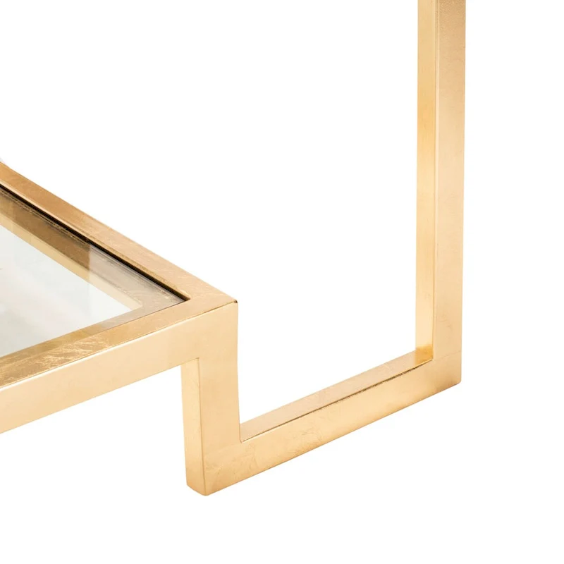 SAFAVIEH Couture Delila Rectangle Gold Leaf Coffee Table - 51.3 W x 27.5 L x 17.8 H - 51Wx28Dx18H