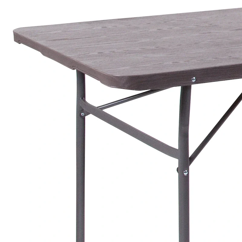 30W x 72L Bi-Fold Plastic Banquet and Event Folding Table with Carrying Handle - 72D x 30W x 29H