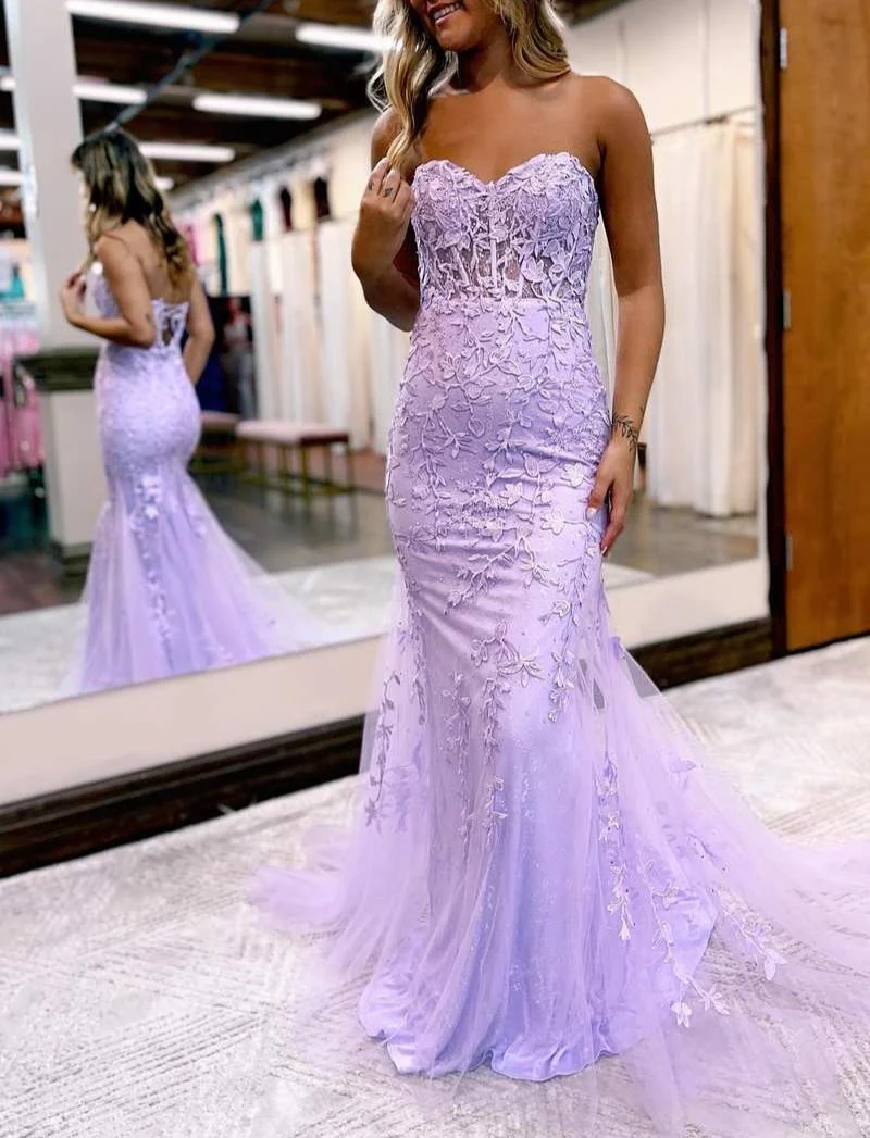 Mermaid Sweetheart Tulle Lace Prom Dress