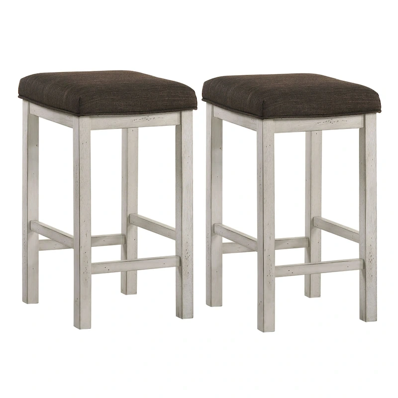 Milbain Farmhouse White Counter Height Stool (Set of 2) by Furniture of America
