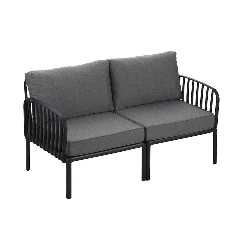 Christopher Knight Home - Afra 3-Piece Modern Patio Conversation Set with Waterproof Cushions