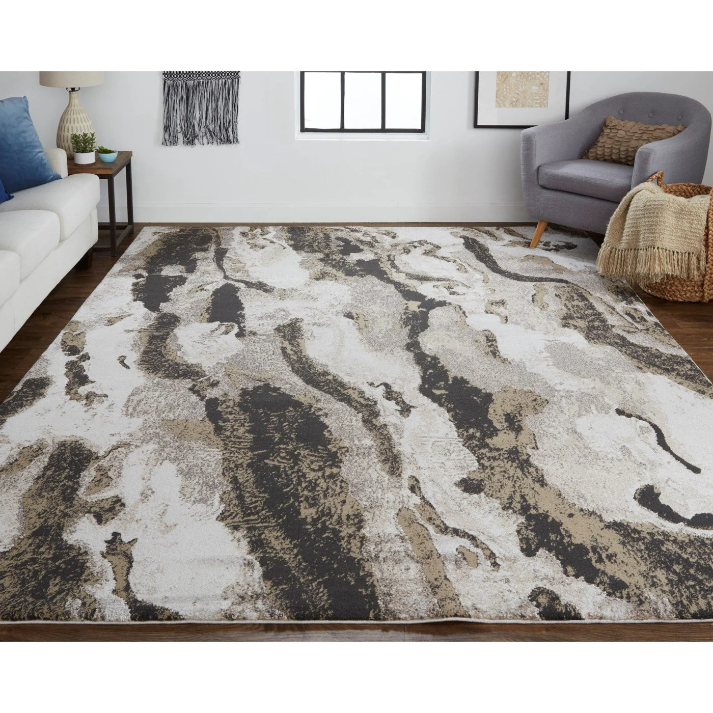 Vancouver Charcoal Beige Rug
