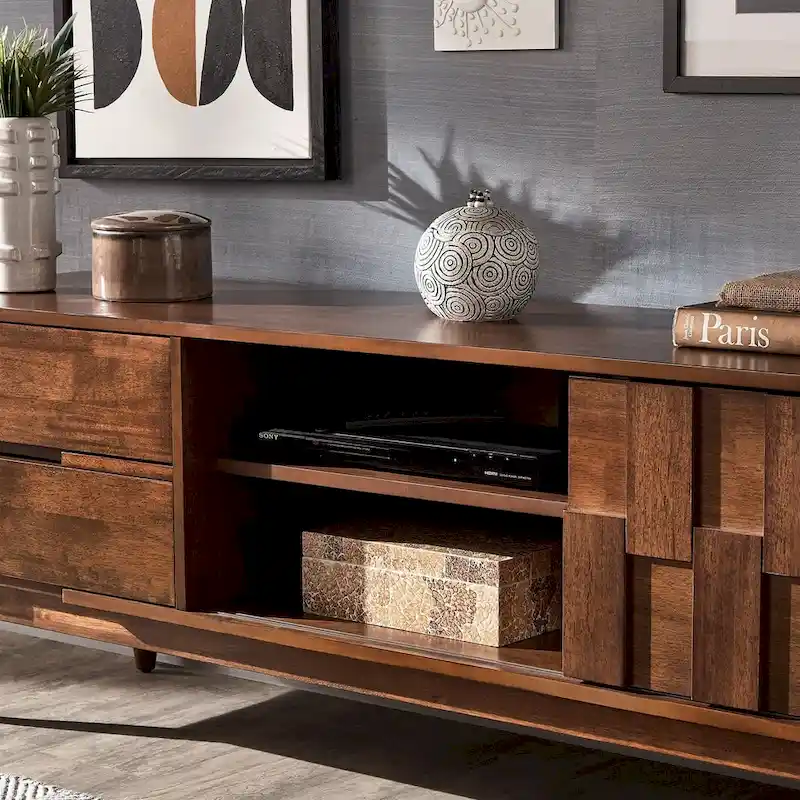 Kieran Mid-Century Wood 2-Drawer TV Stand by iNSPIRE Q Modern