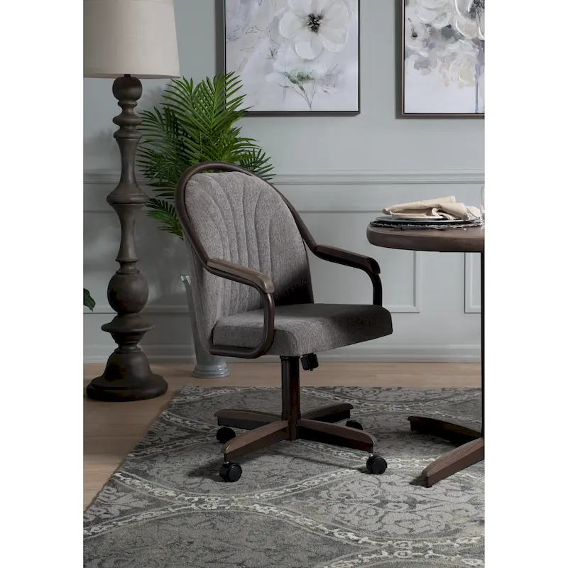 Casual Dining Cushion Swivel-and-Tilt Rolling Caster Chair