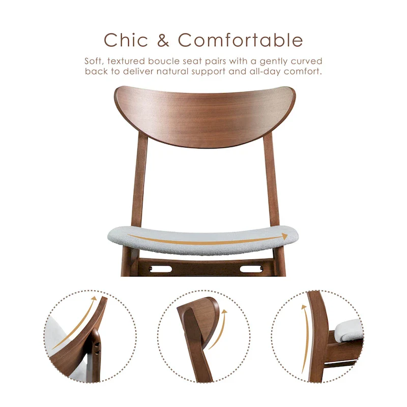 Furniture of America Beck Mid-century 7-Piece Wood Dining Table Set