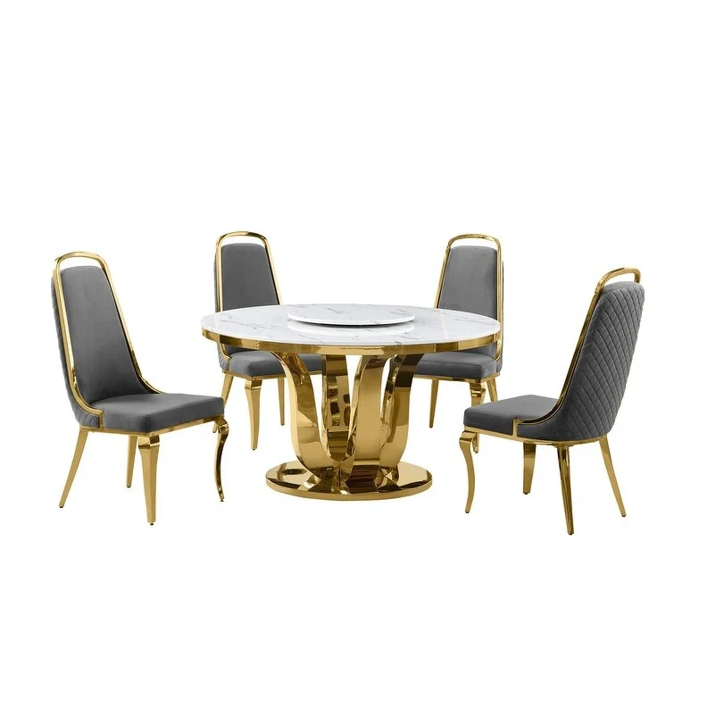 Best Quality Furniture D325-SC314-7 5 Piece Round Dining Set