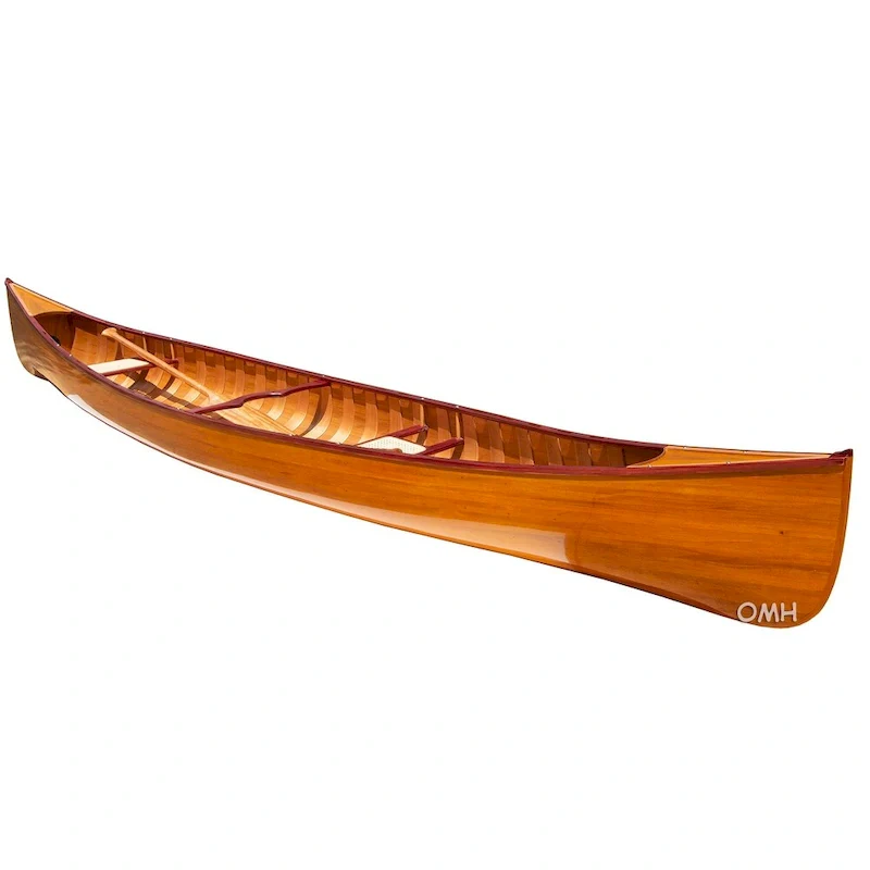 Wooden Canoe with Ribs 16 Mahogany
