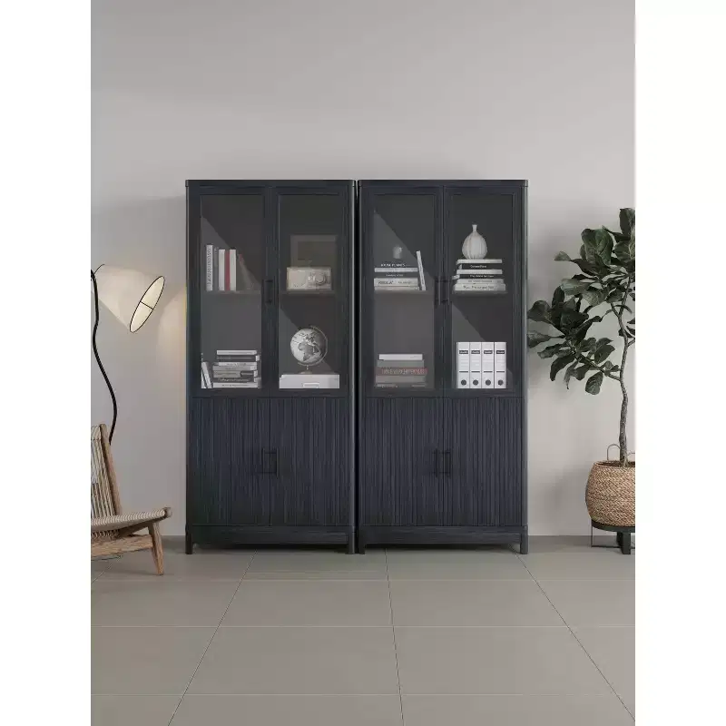 Manhattan Comfort Set of 2 67.6" Jodie Bookcases with 6 Adjustable Shelves