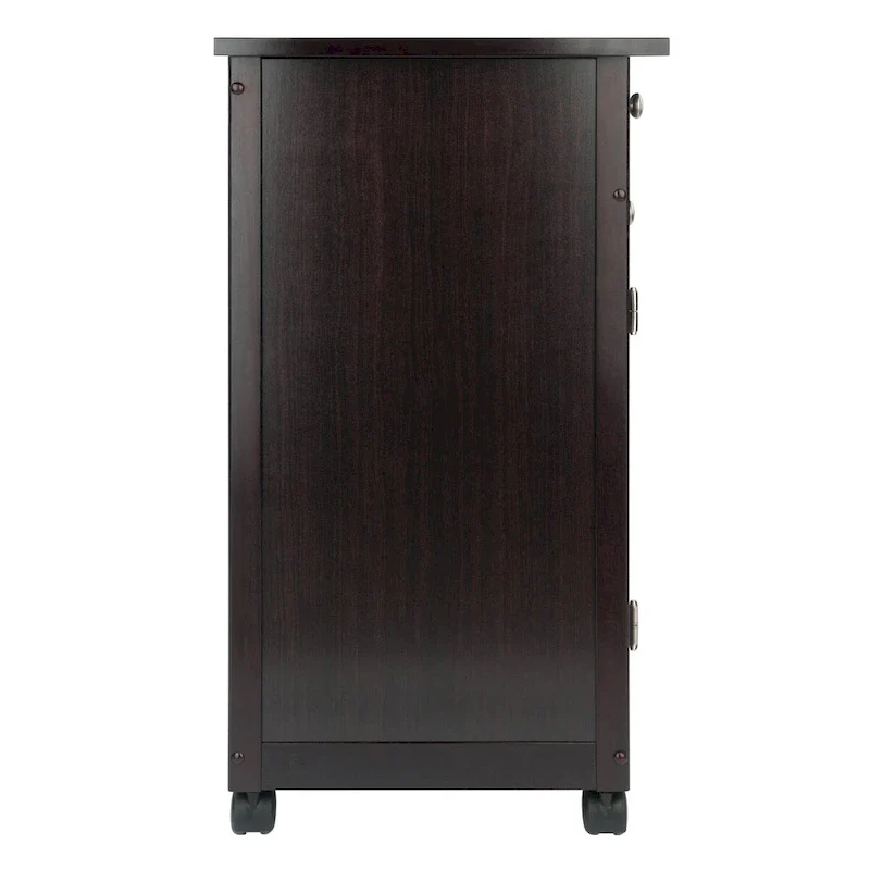 Savannah Utility Kitchen Cart, Espresso - 26.89 x 17.72 x 34.02 inches