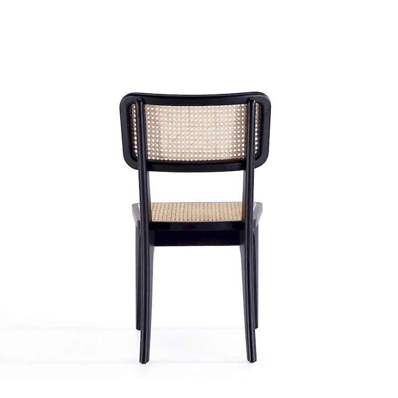 Giverny Dining Chair in Black and Natural Cane - Set of 2