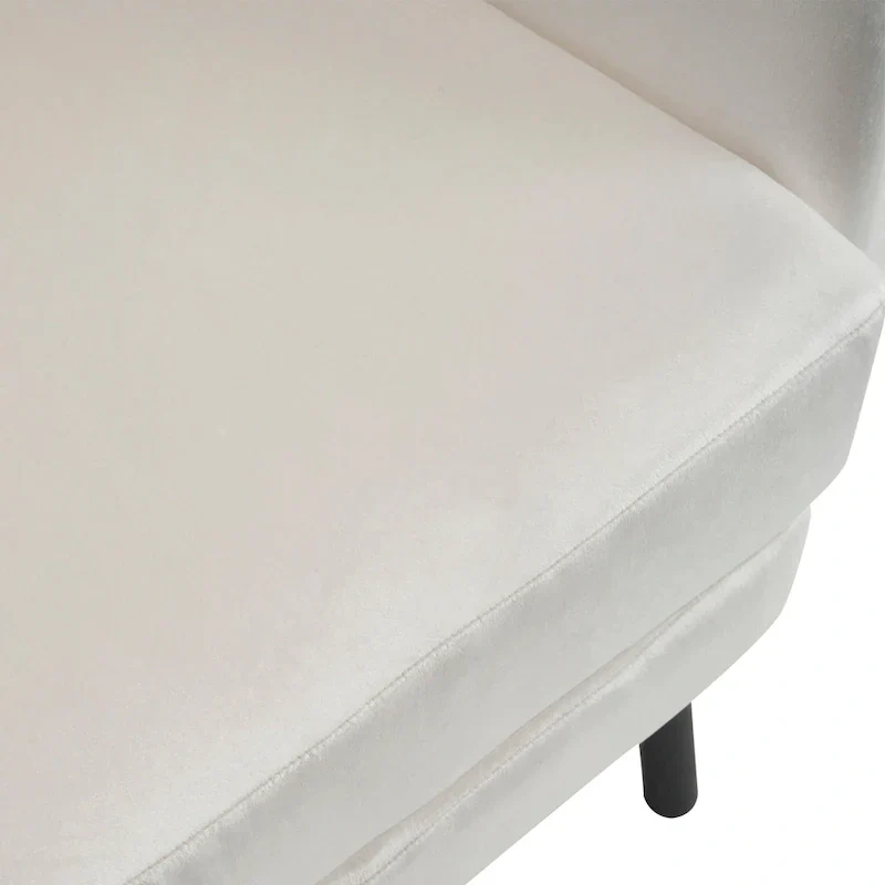 Velvet Wing Back Accent Chair - Single Seat with Pillow