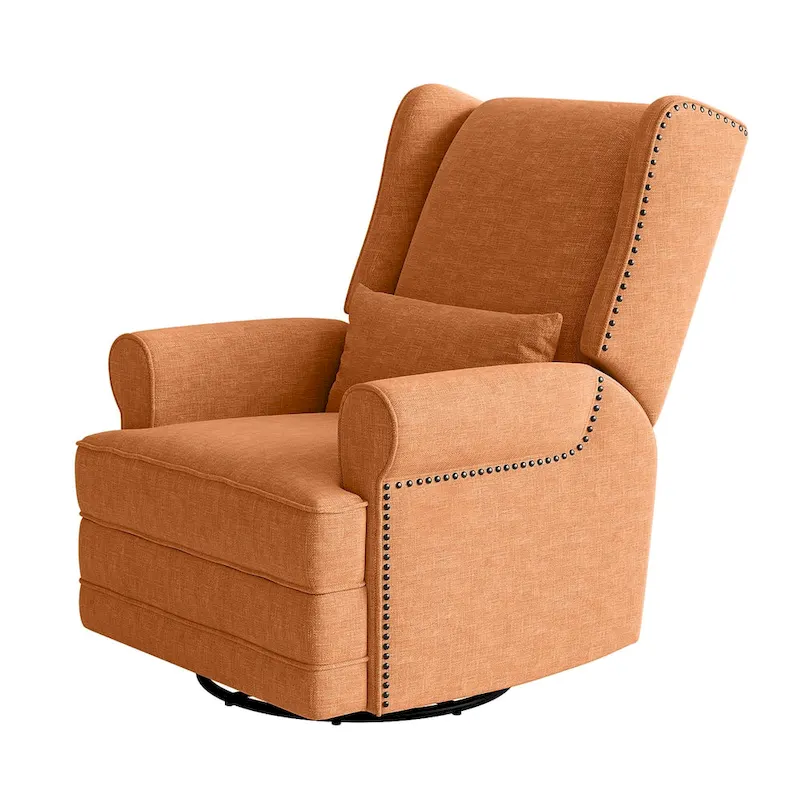 Swivel Recliner Chair with Extra Large Footrest, Grey