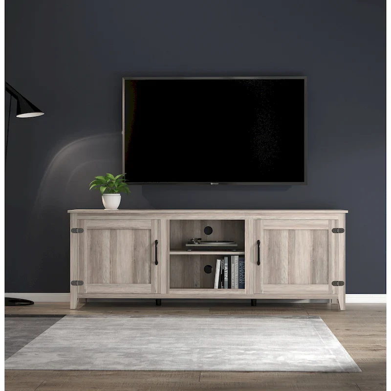 70 TV Stand with Doors & Open Storage for TVs Up to 60