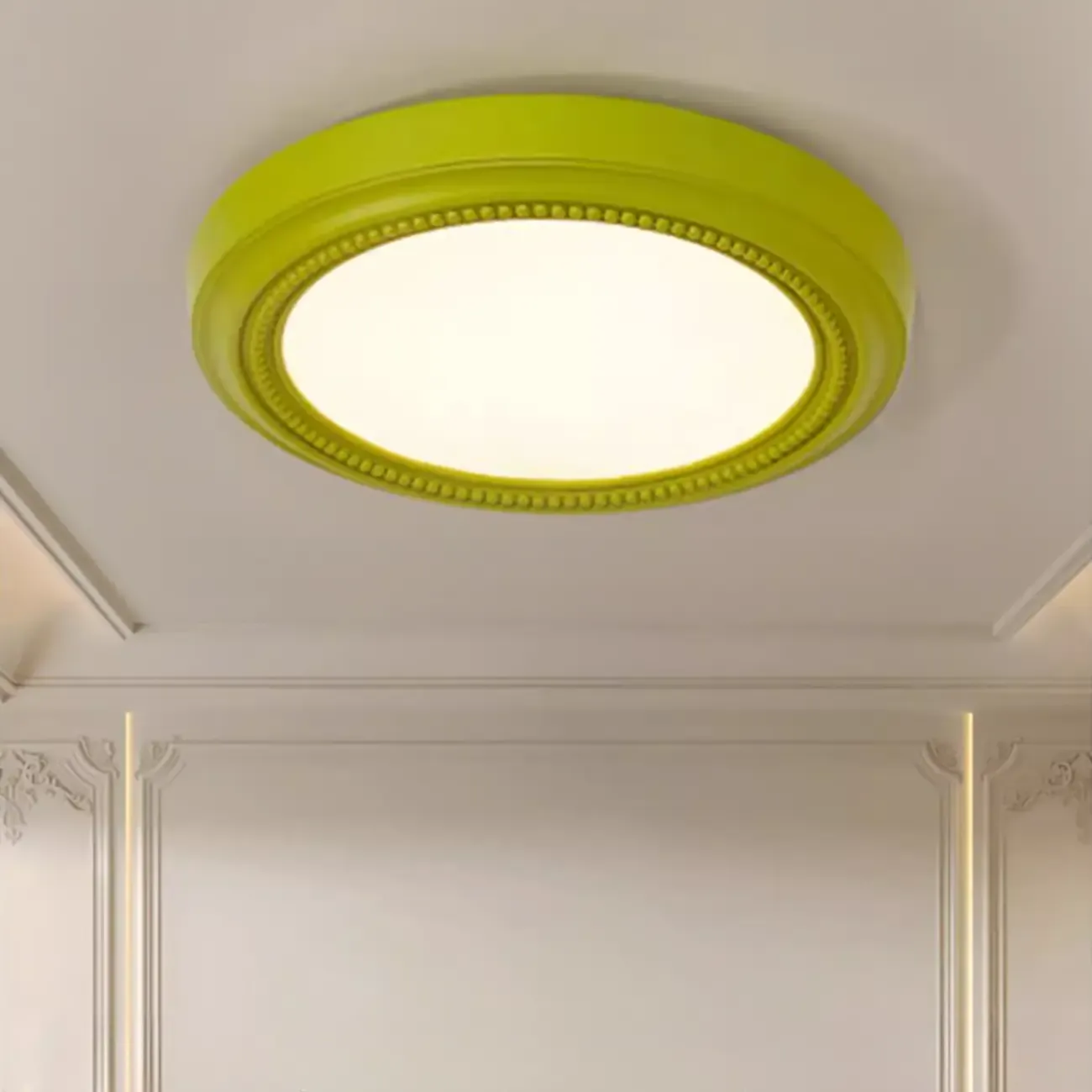 Elegant White Round Dimmable Flush Mount LED Ceiling Light