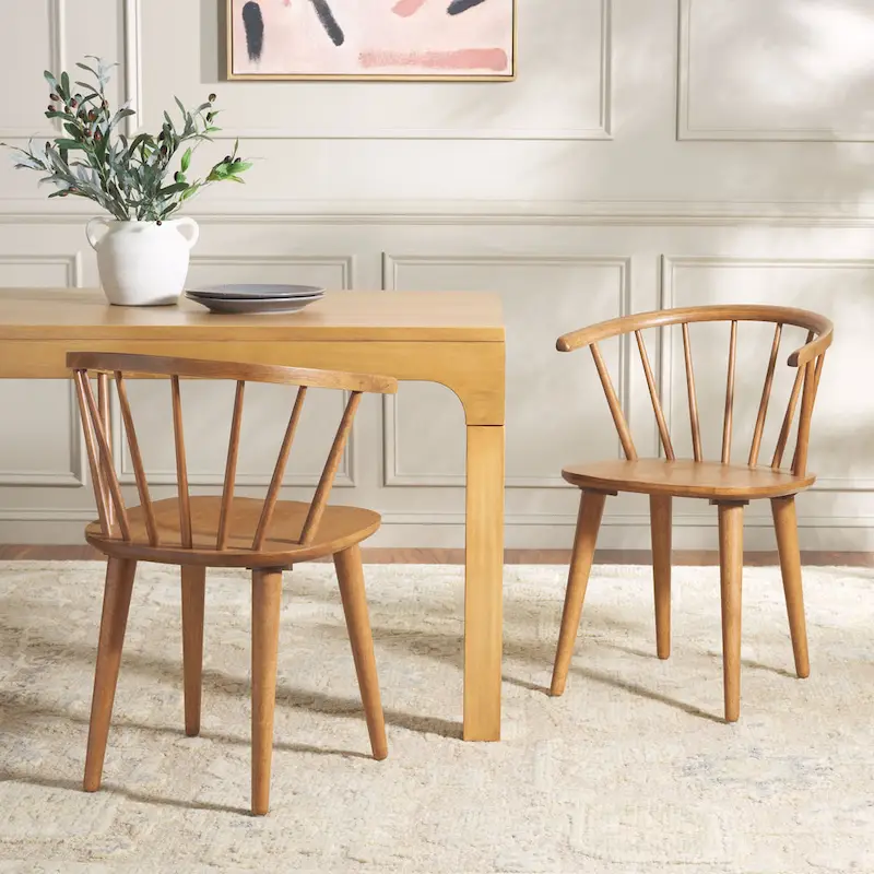 SAFAVIEH Home Blanchard 18-inch Curved Spindle Side Chair [SET of 2] - 21W x 21D x 30H