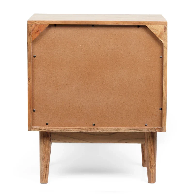 Eakins Handcrafted Boho Acacia Wood Nightstand by