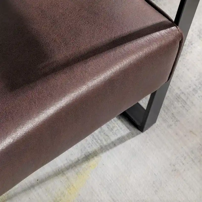 Microfiber Upholstery Metal Arms Chair