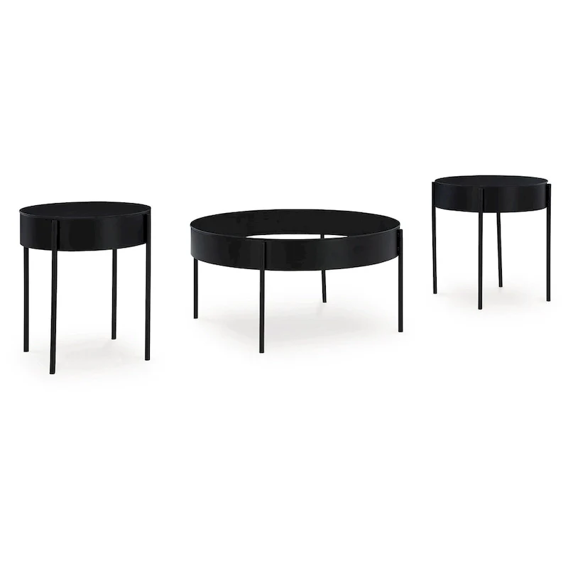 Ardoline Black Occasional Table Set (Set of 3) - 36 W x 36 D x 18.25 H