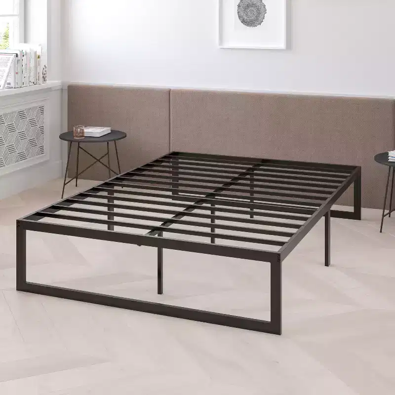 Flash Furniture 14 Inch Metal Platform Bed Frame with 12 Inch Memory Foam Pocket Spring Mattress in a Box (No Box Spring Required)