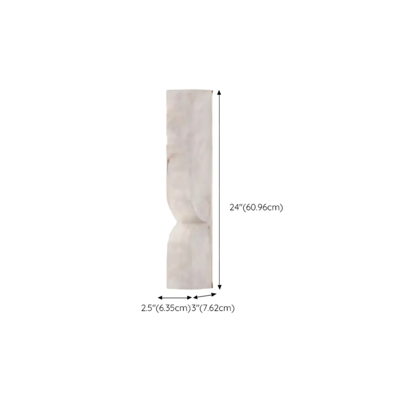 Art Deco 2-Light Curved Solid Alabaster Wall Sconce