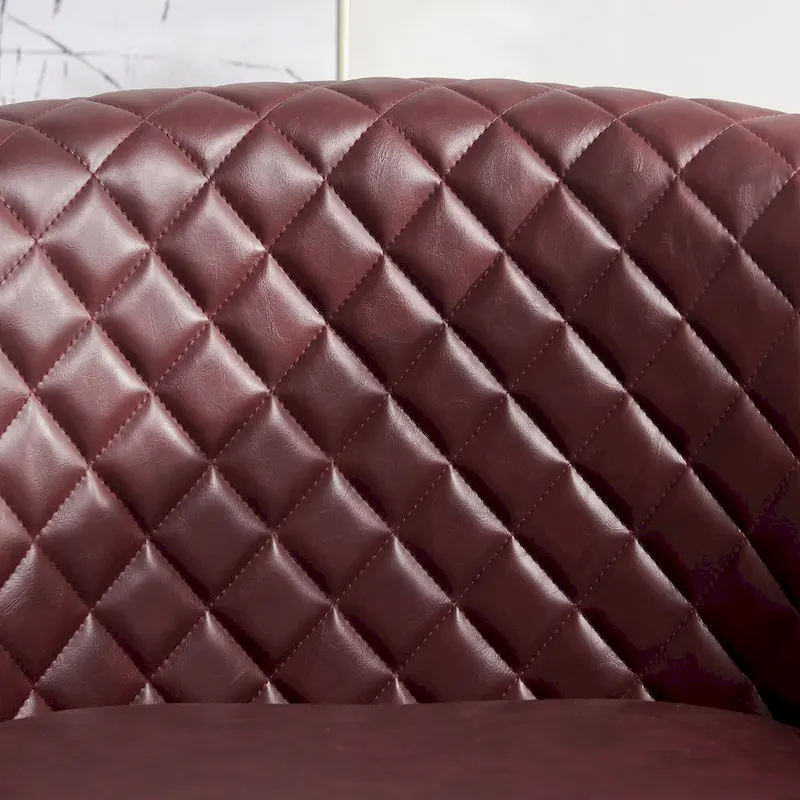 KINWELL 29 Wide Tufted PU Leather Swivel Barrel Chair