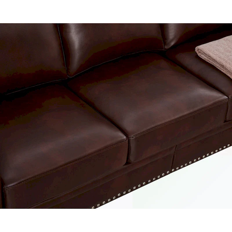 3 Seat Sofa with Rubber wood Legs and Nails finish