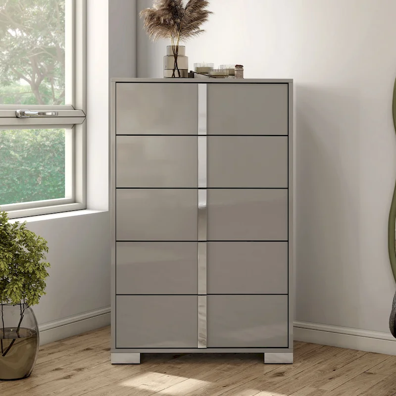 Furniture of America Erina Modern Glossy 5-Drawer Chest