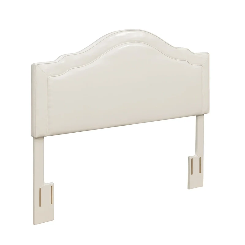 White Faux Leather Queen Upholstered Headboard