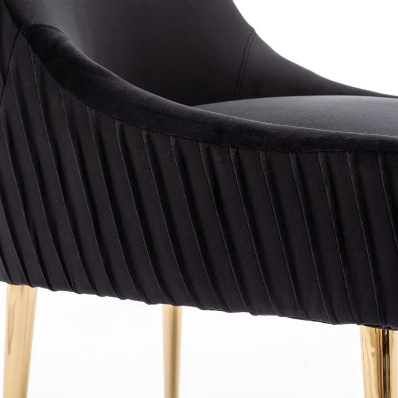 Mid Century Velvet Accent Dining Chair Set of 2 with Rear Handle