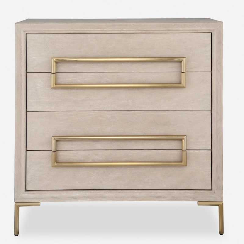 4 Drawer Wooden Accent Chest - 35  - Beige and Gold