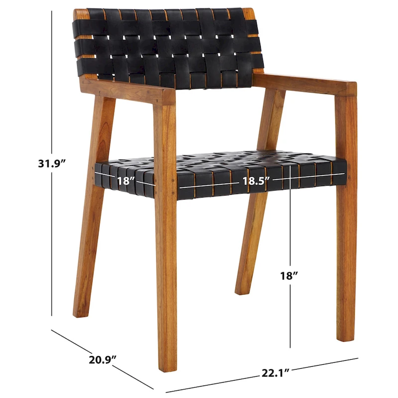 SAFAVIEH Gerda Woven Leather Dining Room Chair - 22.1