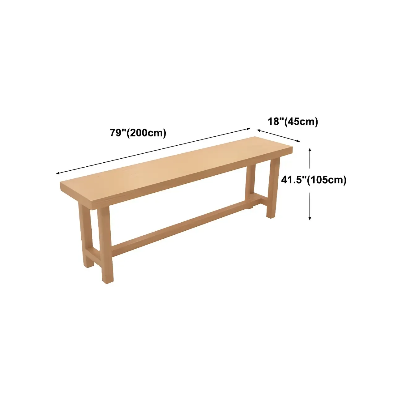 Modern Natural Solid Wood Bar Table with Footrest