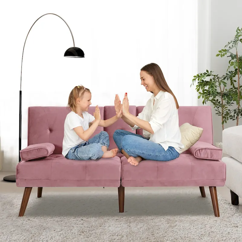 Futzca 60  Small Loveseat, 3 in 1 Cute Convertible Sofa Bed