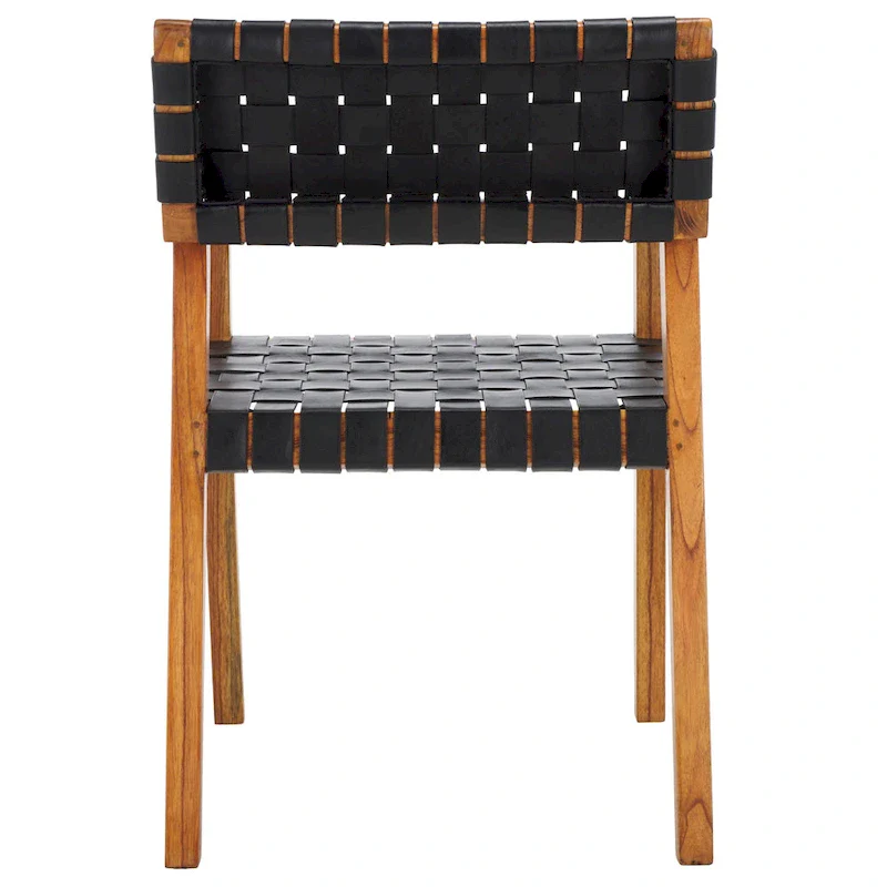SAFAVIEH Gerda Woven Leather Dining Room Chair - 22.1  W x 20.9  L x 31.9  H - 22Wx21Dx32H