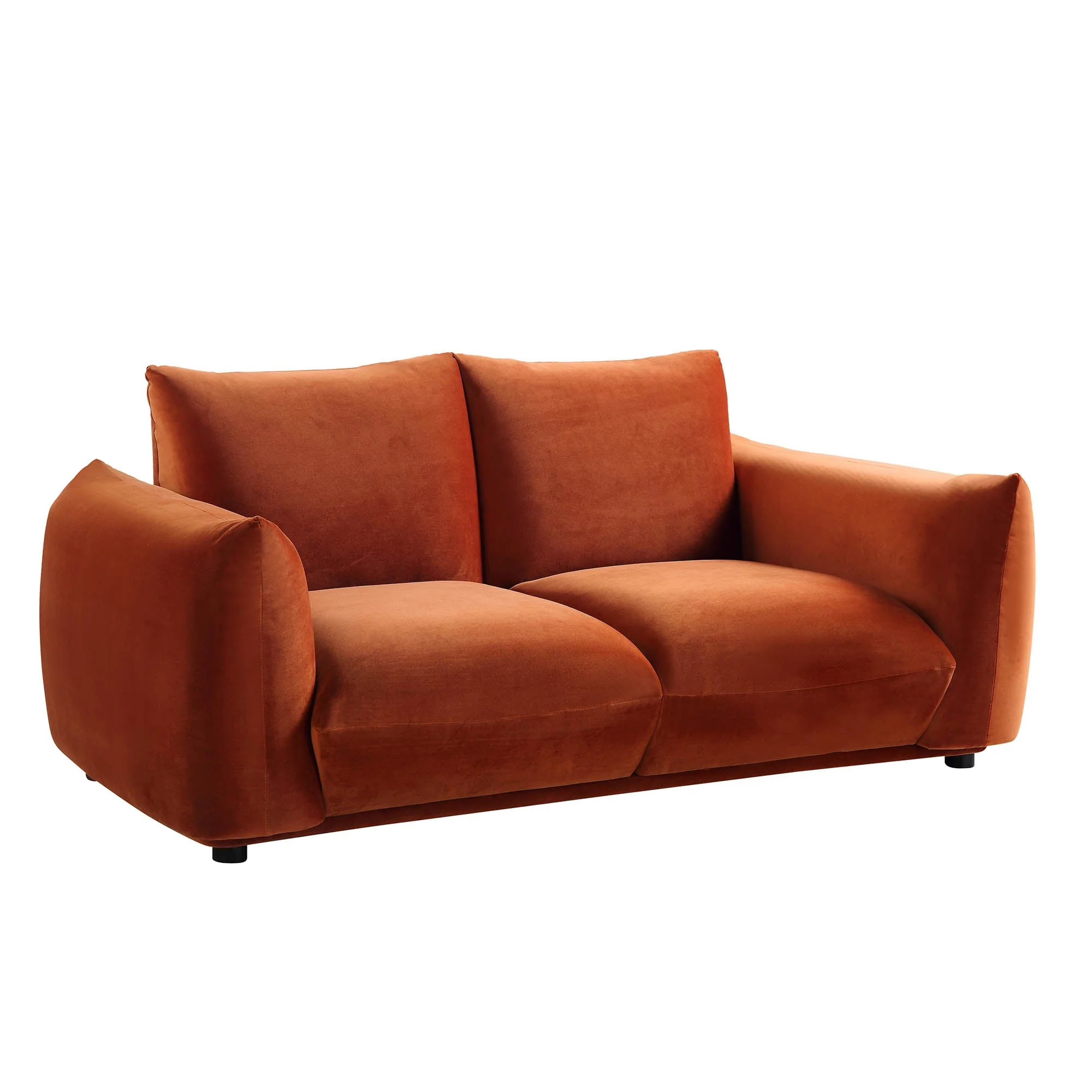 Two Seater Sofa, Rust Velvet