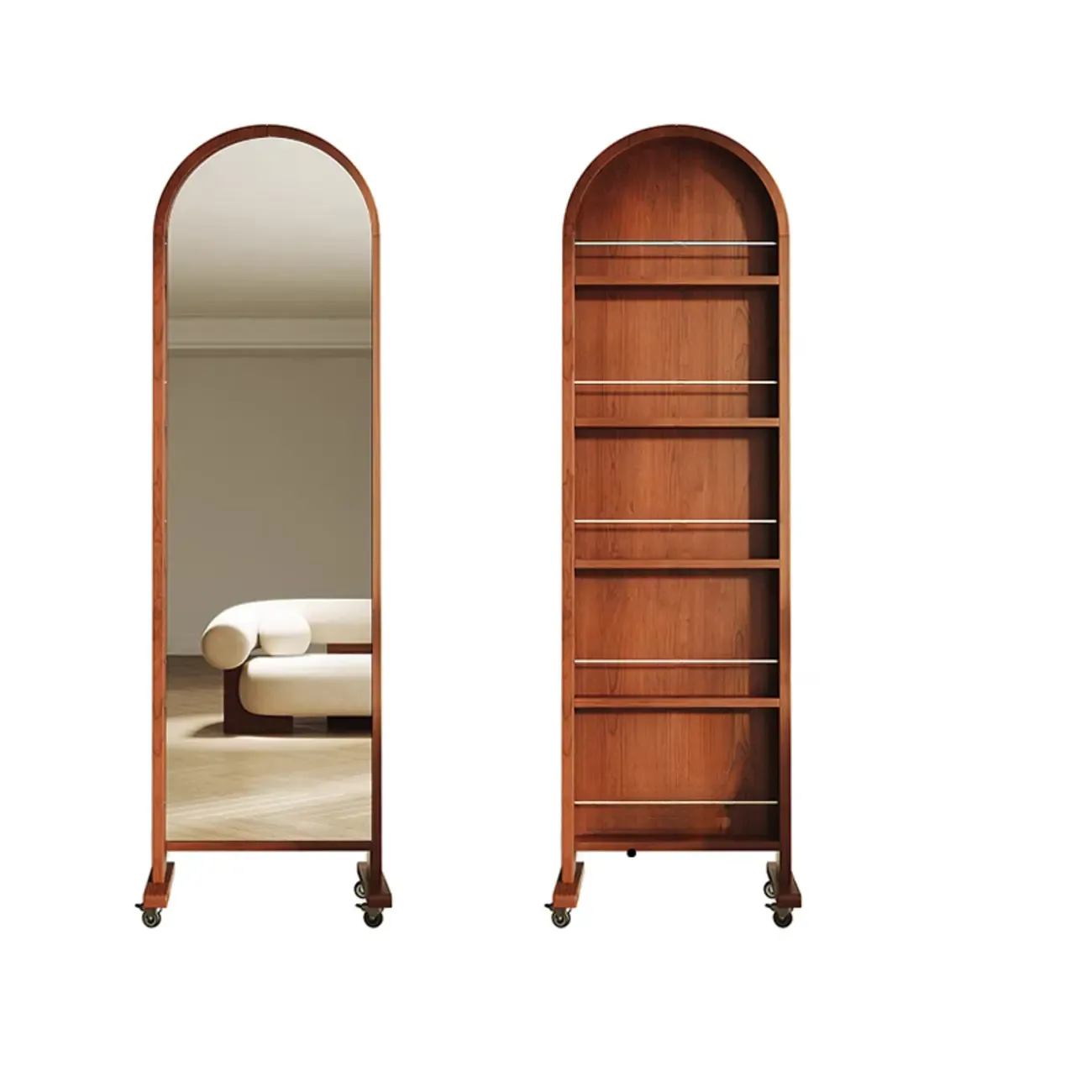 Modern Oak Wood Vertical Closed Back Bookcase