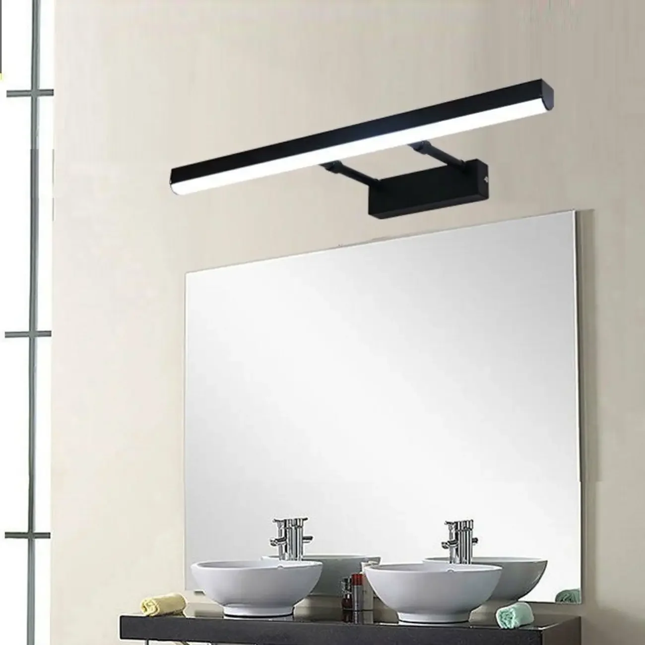 Modern Black LED Bathroom Vanity Light  with Integrated LED