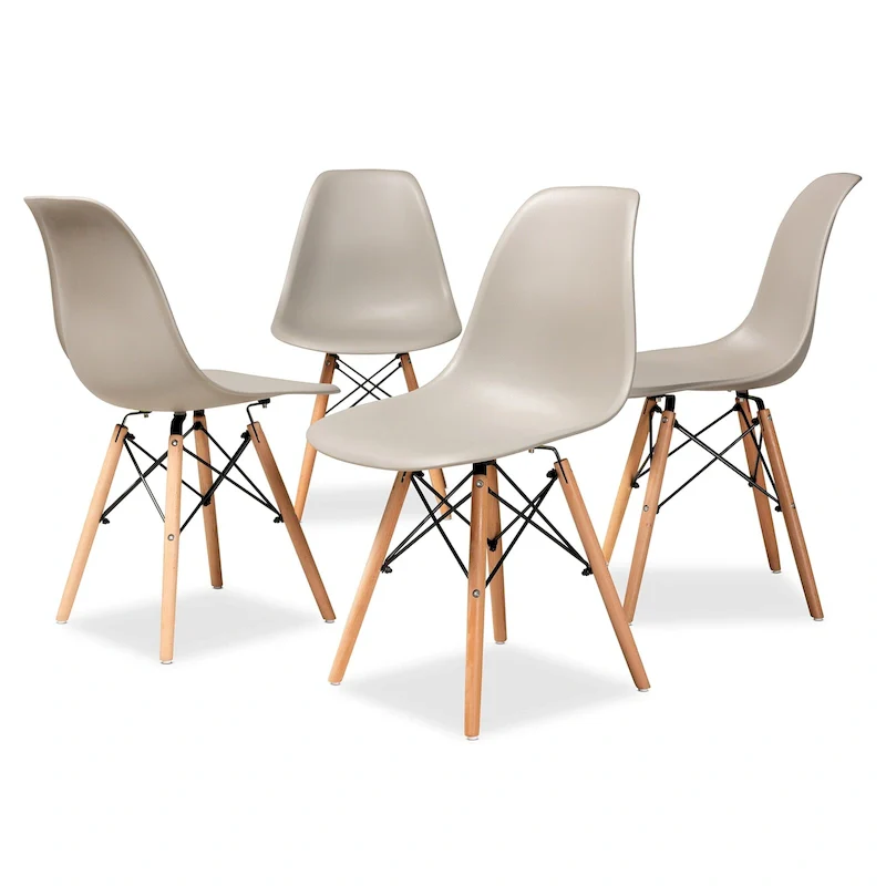 Modern Contemporary Plastic and Wood Dining Chair