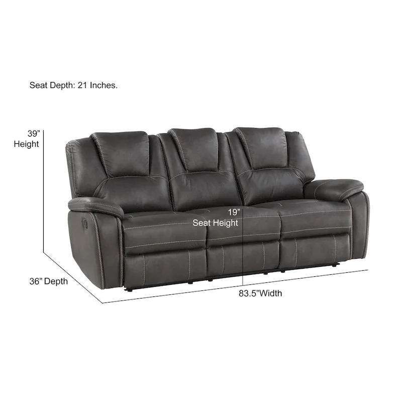 Steve Silver Kameryn Faux Leather Manual Reclining Sofa
