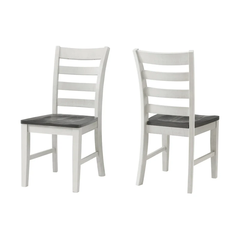 Monterey Solid Wood Dining Chair (Set of 2), White Stain and Grey by Martin Svensson Home