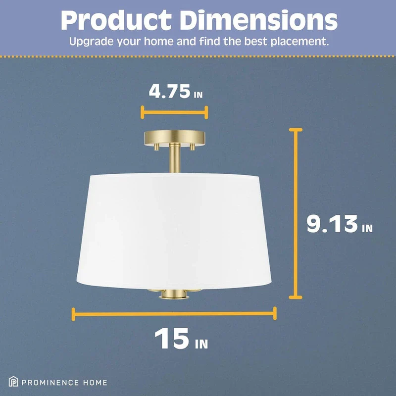 Prominence Home Billet Convertible Pendant/Semi-Flush with Fabric Shades