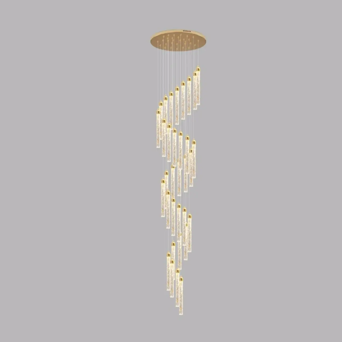 Modern Spiral Crystal Gold LED Chandelier Pendant Light