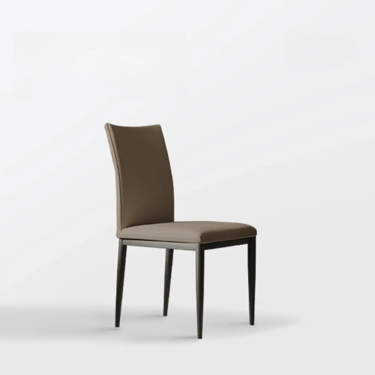 Modern Faux Leather Upholstered Solid Back Dining Chair