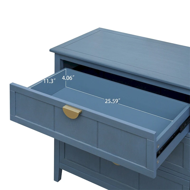 American Style Cabinet with Non-Slip Foot Pads and 3 Drawer