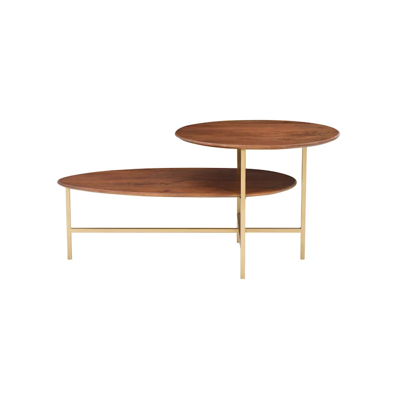 2-Tier Mid-Century Oval Coffee Table
