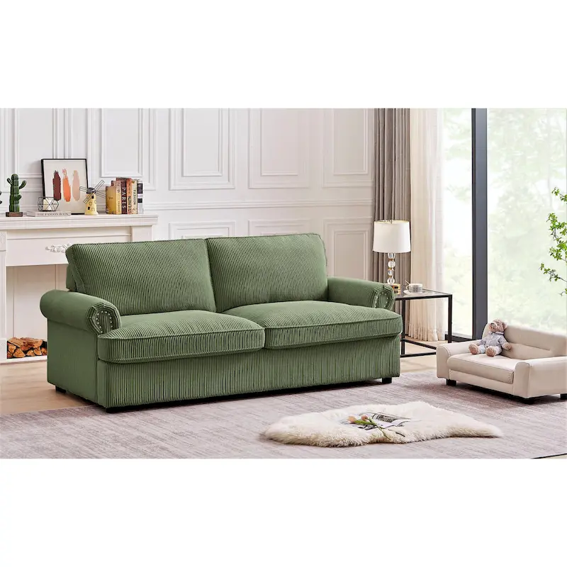 US Pride Furniture Viviana 76 inch Polyester Cushion Back Sofa Bed