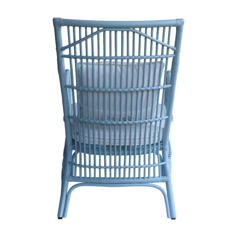 Rattan Slat Back Cushioned Arm Dining Accent Chair by East at Main - 24x25.5x39.25