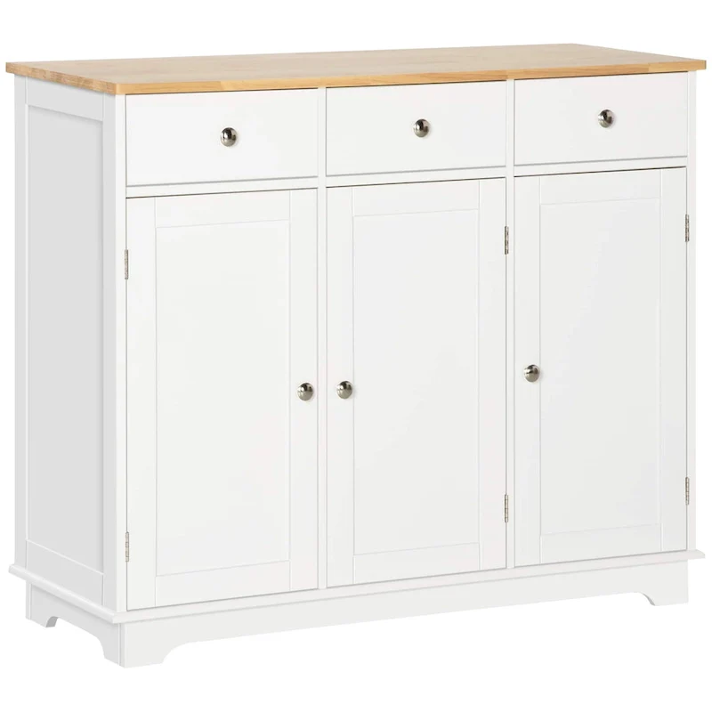 HOMCOM Modern Sideboard, Buffet Cabinet with Adjustable Shelves, Grey