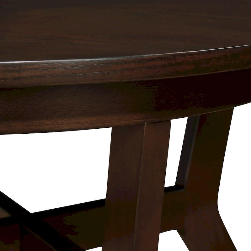 Farmhouse Wood Round Coffee Table with 4 Soild Wood Legs