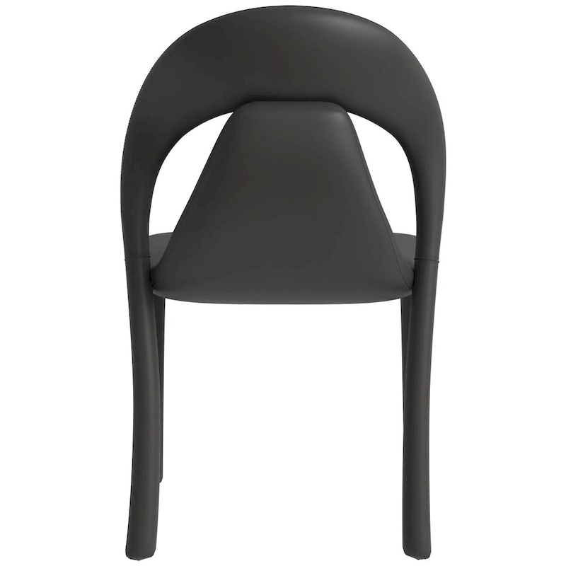 Solace Modern Dining Chair in Upholstered Leather with Steel Frame & Legs by LeisureMod